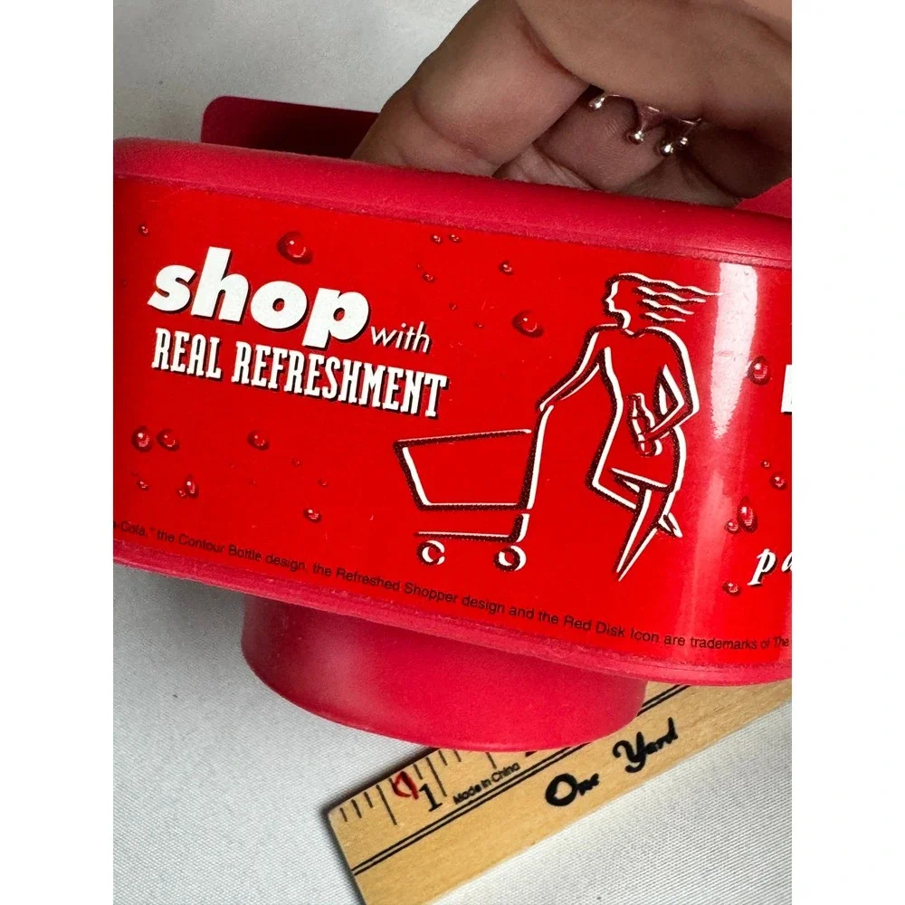 Coca Cola Shopping Cart‎ Caddy Organizer Cup Holder Pouch Red Plastic